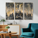 Golden Forest Abstract Wall Art | Dark Forest with Gold