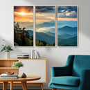 Sunrise Over Mountain Range Wall Art Canvas Print, Farmhouse