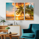 Tropical Sunset Beach Canvas Wall Art Print – Vibrant Palm by MyGreatCanvas | Canvas Wall Art Prints | Photo Prints & Wall Decor