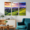 Green Hills and Sunset Wall Art Print - Scenic Landscape by MyGreatCanvas | Canvas Wall Art Prints | Photo Prints & Wall Decor