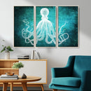 Green Octopus Abstract Wall Art Canvas Print
