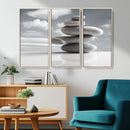 Still Life Black and White Zen Stones Wall Art Canvas,