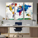 World Map Canvas Print – Detailed Map of the World Wall Art