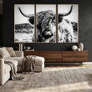 Highland Cow Wall Art – Black and White Framed Farmhouse by MyGreatCanvas | Canvas Wall Art Prints | Photo Prints & Wall Decor