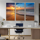 Sunset and Beach at Night Wall Art Canvas Print