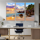 Tropical Island Beach Sunset Canvas Print