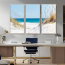 Serene Coastal Dune Path with Ocean View, 3-Panel Beach