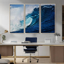 Ocean Wave at Sunset Canvas Art, Large Wall Print of Vibrant