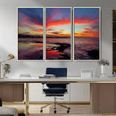 Glorious Sunset on The Beach Wall Art Canvas Print