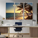 Sunset Palm Trees Wall Art Canvas Print