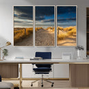 Ocean Beach Dark Clouds Wall Art Canvas Print