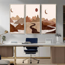 Boho Wall Art Canvas Print Set Mid-Century Prints Bohemian