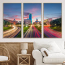 Dallas City Lights Large Wall Art Dallas Cityscape Canvas