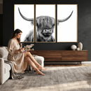 Scottish Highland Cow Cattle Art Print Wall Art Canvas Print