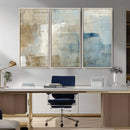 Abstract Blue and Beige Wall Art, Modern Minimalist Canvas