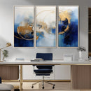 Navy Blue Abstract Wall Art Canvas Print