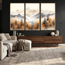 Abstract Mountain Wall Art | Misty Mountain Forest and