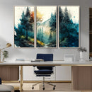 Watercolor Trees Forest Abstract Wall Art Canvas Print,