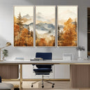 Golden Autumn Forest Wall Art Canvas | Mountain Landscape