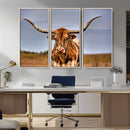 Texas Longhorn Wall Art Print, Framed Longhorn Cow Wall Art