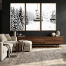 Winter Forest Wall Art Canvas Print – Framed Snowy Mountain