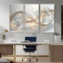 Abstract art Grey and Gold Lines Wall Art