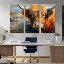 Highland Cow Abstract Canvas Wall Art – Bold Farmhouse