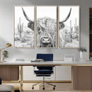 Rustic Charm | Cow Longhorn Black White Bighorn Wall Art
