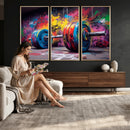 Abstract Graffiti Barbell Canvas Wall Art – Urban Fitness