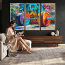 Fitness Gym Barbell Graffiti Wall Art Canvas Print