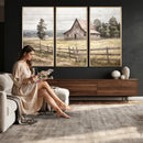 Rustic Farmhouse Barn Wall Art | 3-Panel Framed Gallery Wrap