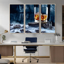 Whiskey Ice Wall Art Canvas Print