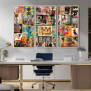 Abstract Art Collage Wall Art Canvas Print – Framed, Ready