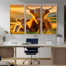 Scottish Cow and Baby Cow Canvas Wall Art Animal Print