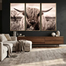 Scottish Cow Longhorn Wall Art Canvas Print
