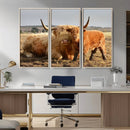 Highland Cow Canvas Wall Art Animal Print for Farm House
