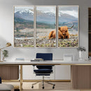 Highland Cow Horn Farm Wall Art Canvas Print