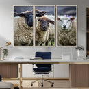 Charming Sheep Portrait Wall Art – Trio of Woolly Companions by MyGreatCanvas | Canvas Wall Art Prints | Photo Prints & Wall Decor