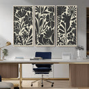 Modern Botanical Wall Art - Floral Black and White Canvas