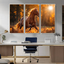 Running Horse Sunset Forest Wall Art Canvas Print by MyGreatCanvas | Canvas Wall Art Prints | Photo Prints & Wall Decor