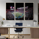 Ben Hill Griffin Stadium Night Game Triple Canvas Wall Art -