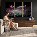 Ben Hill Griffin Stadium Night Game Triple Canvas Wall Art -