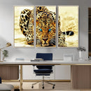 Blue-Eyed Leopard Canvas Wall Art - Framed Animal Print