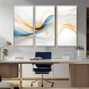 Decorative Turquoise Abstract Wave Wall Art Canvas Print