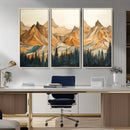 Rustic Wood Mountain Wall Art Print | Triptych Giclee Print by MyGreatCanvas | Canvas Wall Art Prints | Photo Prints & Wall Decor