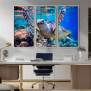 Underwater Sea Turtle Wall Art Canvas Print – Vibrant Ocean