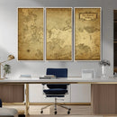 Vintage Game of Thrones Map Wall Art | Westeros and Essos