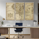 Vintage Middle Earth Map Wall Art Canvas – Lord of the Rings