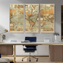 Push Pin World Map Canvas Print – Travel Tracker Wall Art