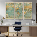 Push Pin World Map Canvas Print – Travel Tracker Wall Art